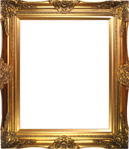 Gold Border Photo Frame Transparent PNG
