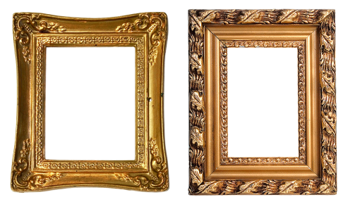 Gold Border Photo Frame Transparent PNG