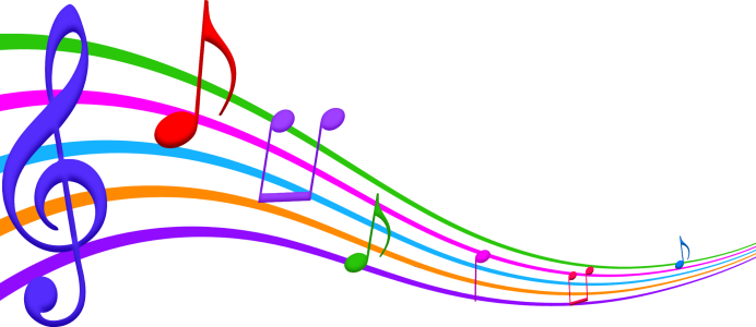 Colorful Music Notes and Staff Clipart