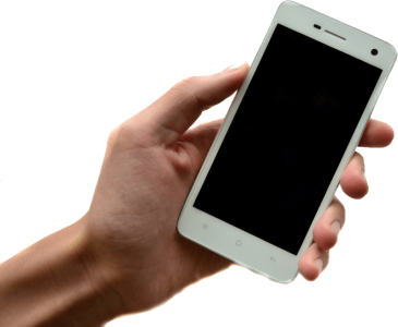 Hand Holding White Smartphone PNG
