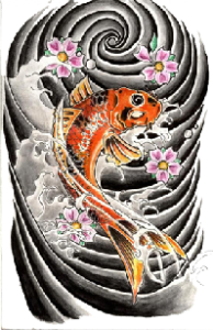 Japanese Koi Fish Tattoo Design PNG