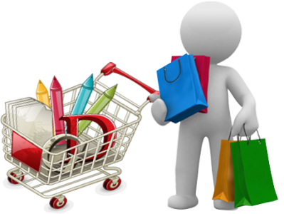 3D Figure Shopping Cart Free PNG