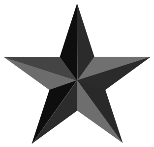 Black 3D Star Shape Free PNG