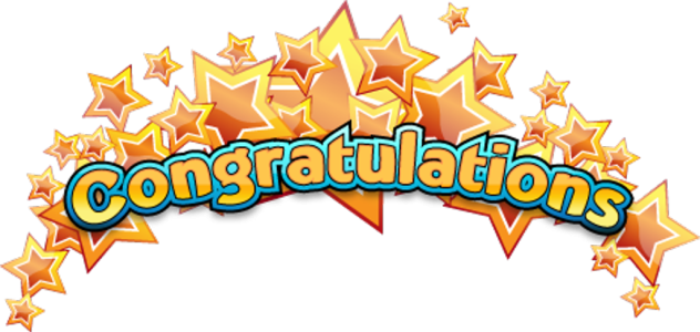 Congratulations Text with Golden Stars Clipart