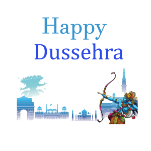 Happy Dussehra Ram and Ravan Illustration PNG