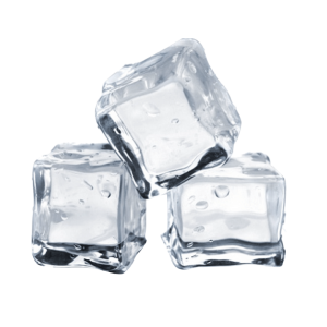 Stack Of Three Crystal Clear Ice Cubes PNG Image