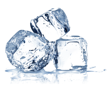 Three Melting Ice Cubes With Reflection Free PNG