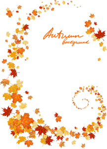 Autumn Maple Leaves Spiral Frame Free Clipart
