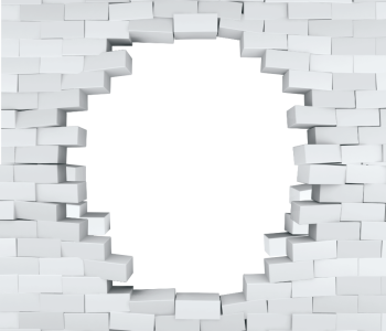 Circular Hole in White Brick Wall Free PNG