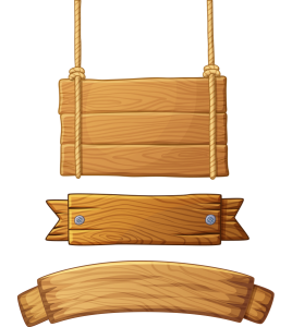 Set of Cartoon Hanging Wood Signs Free Download