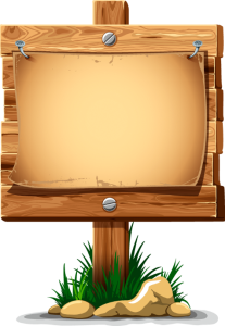 Wanted Style Wood Sign with Paper Free PNG