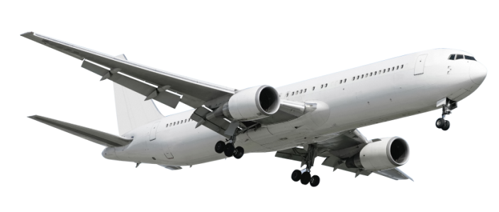 Realistic White Passenger Airplane Free Download PNG