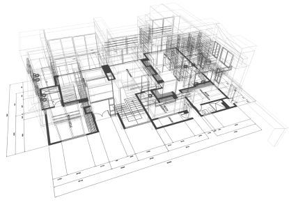 Modern House Architectural Blueprint Free PNG