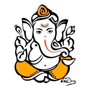 Lord Ganesha Illustration with Diya Free PNG Clipart