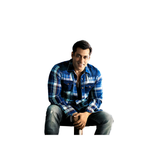 Salman Khan in Blue Plaid Shirt Free PNG Image