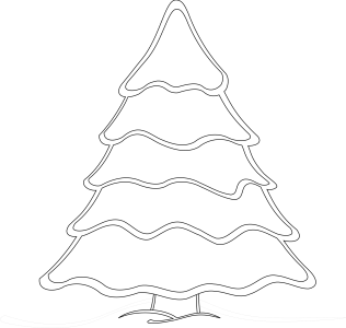 Minimalist Christmas Tree Outline Free PNG