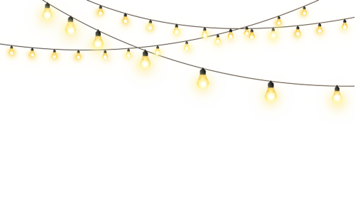 Yellow Hanging Bulb String Lights Free PNG