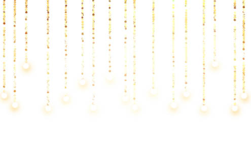 Golden Hanging String Lights Free PNG
