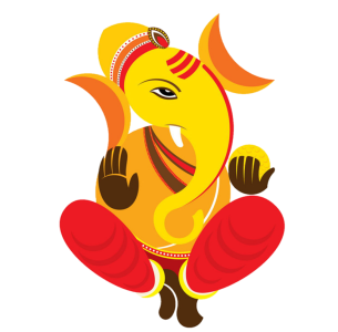 Lord Ganesha Sitting Pose Illustration PNG Image