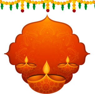Diwali Diya with Mandala Background PNG Image