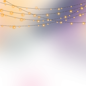 Festive Bokeh String Lights Decoration Free PNG