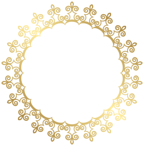 Elegant Circular Gold Filigree Frame Free PNG
