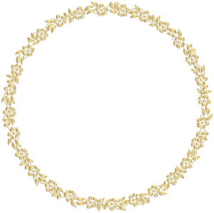 Gold Floral Wreath Circular Border Free PNG Image
