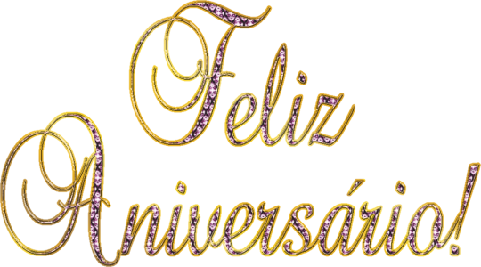 Gold Glitter Feliz Aniversário Text PNG Image