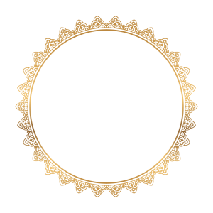 Luxury Gold Circle Frame Transparent Background