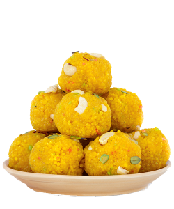 Stack of Yellow Motichoor Laddoos Free PNG