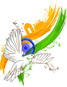 India Independence Day Dove and Fort Clipart