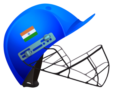 Blue Indian Cricket Helmet with Flag Sticker Free PNG