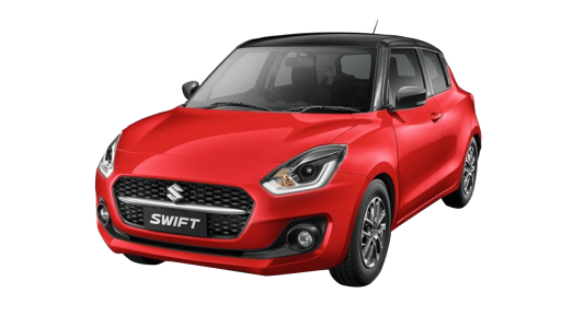Red Sporty Hatchback Car Front View PNG Image