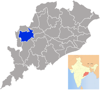 Odisha Map with Blue Highlighted District Transparent Background