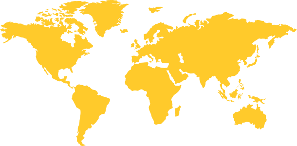 Yellow Silhouette World Map PNG Image
