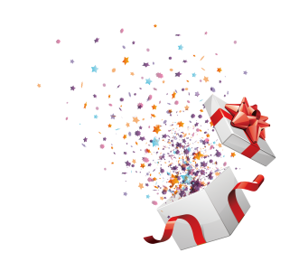 Open White Gift Box with Stars Free PNG