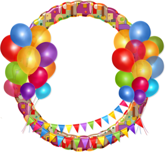 Festive Balloon Circle Frame Free PNG
