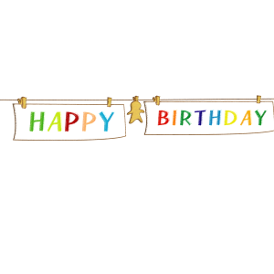 Hanging Happy Birthday Clothesline Banner Free PNG