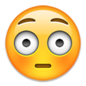 Flushed and Embarrassed Face Emoji PNG Image
