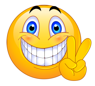 Big Smile Emoji with Peace Sign Free PNG