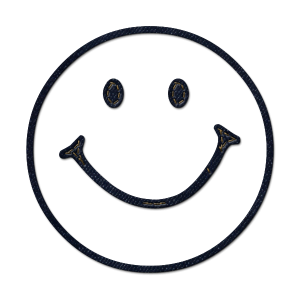 Stitched Denim Smiley Face Texture Free PNG