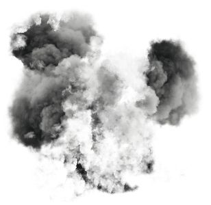 Realistic Black Smoke Bomb Explosion Effect PNG Image
