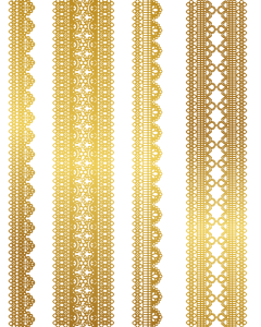 Gold Lace Vertical Borders PNG Image