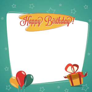Green Birthday Photo Frame Free PNG