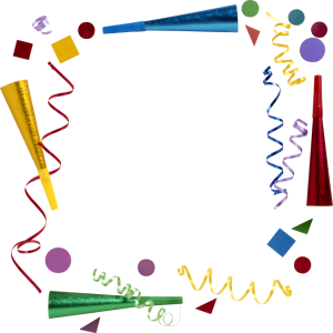 Party Popper Confetti Frame Border