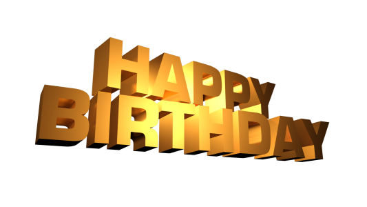 Gold 3D Happy Birthday Typography PNG