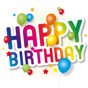 Rainbow Happy Birthday Text on Black