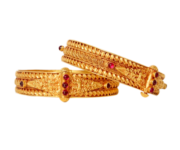 Antique Gold Bangles with Ruby