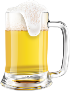 Beer Mug with Overflowing Foam
