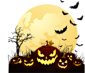 Full Moon Halloween Scene Background